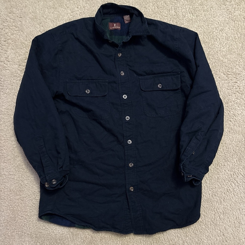 Lanesboro Black Flannel Jacket with Plaid Interior